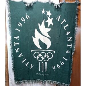 1996 Atlanta Georgia Summer‎ Olympics Throw Blanket Centennial 60x50 100% Cotton